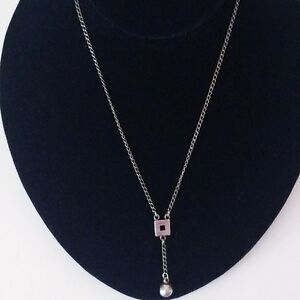 5/$25 Retro Silver funky Express Necklace